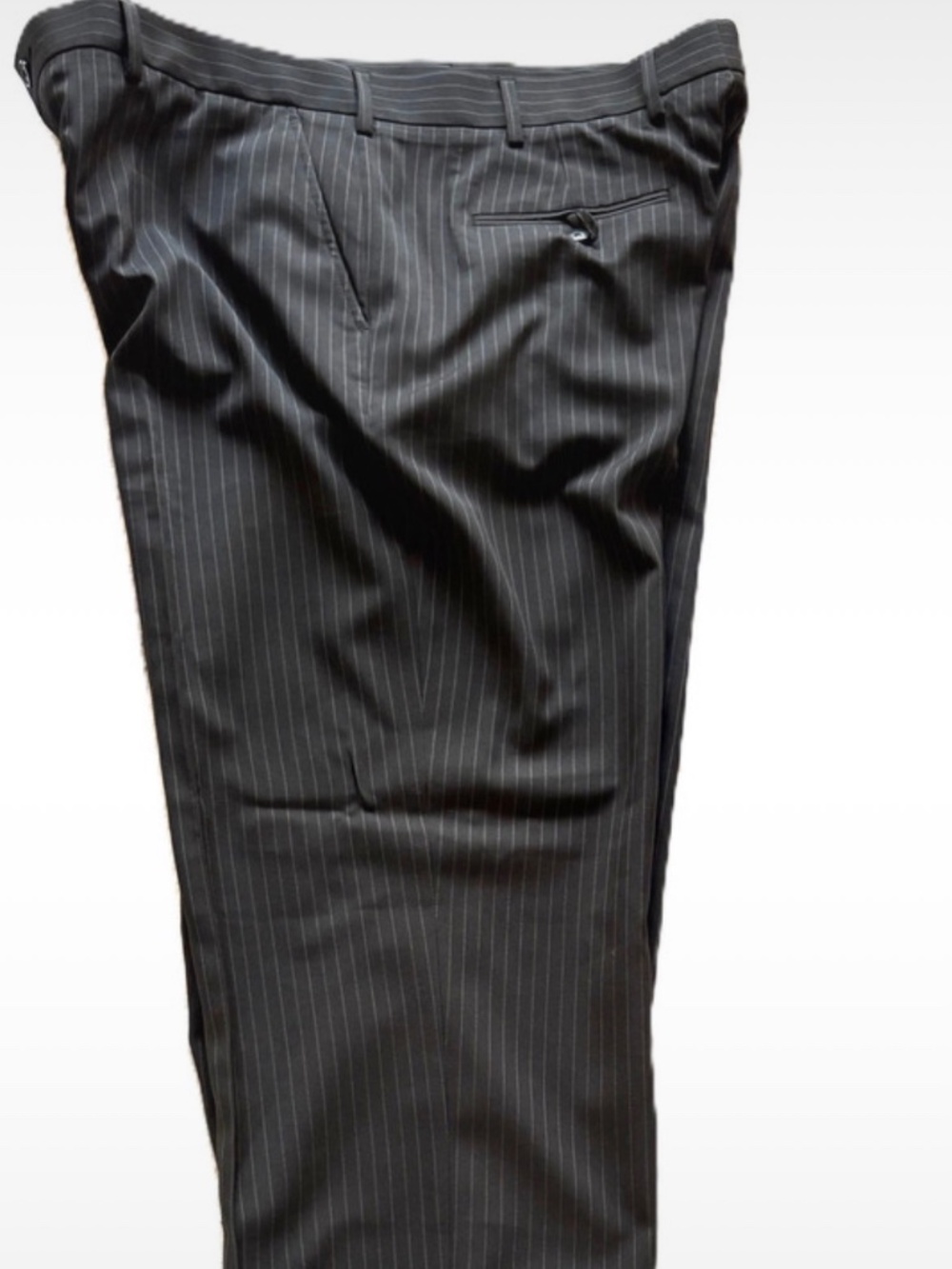 Perry Ellis grey polyester pinstripe dress pants ,38/32